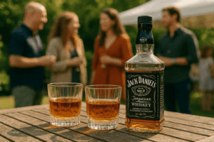 jack daniels bottle at a party