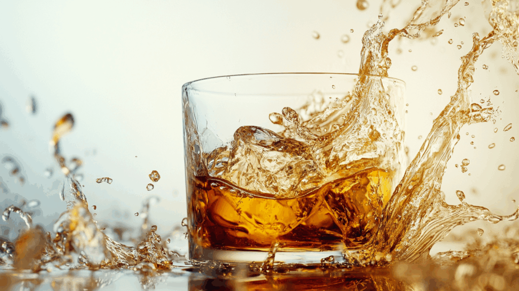 whiskey glass spill