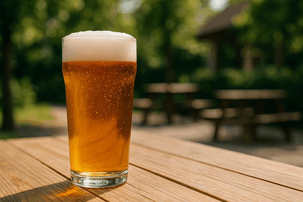 glass of light beer
