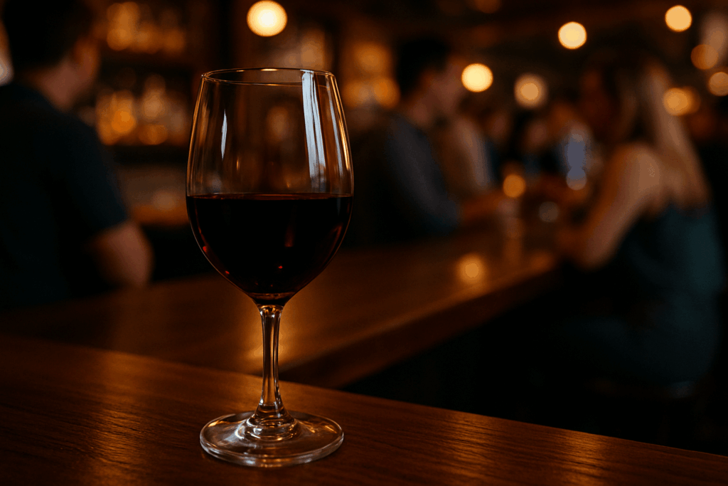 red wine in glass