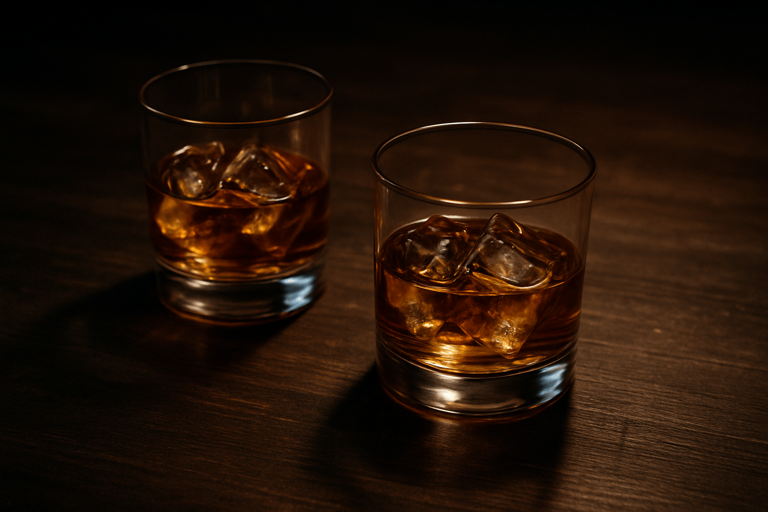 two whiskey glasses