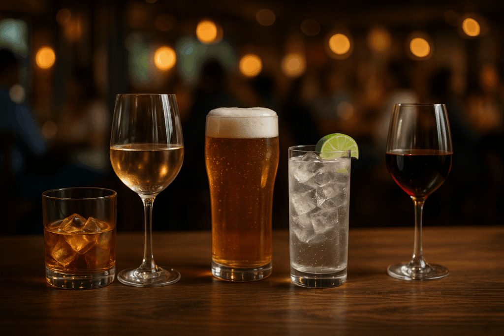 selection of drinks