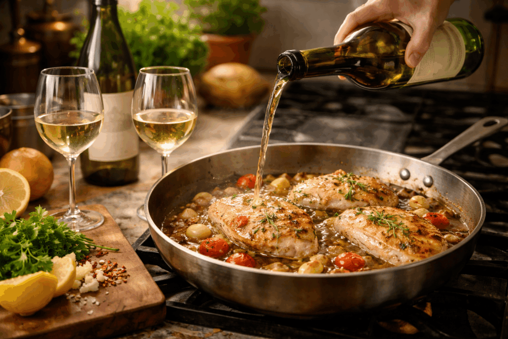 cooking with dry wine
